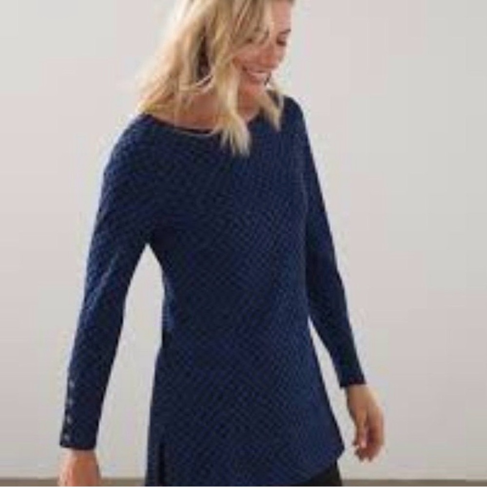 Chico's Blue and Black Knit Top
